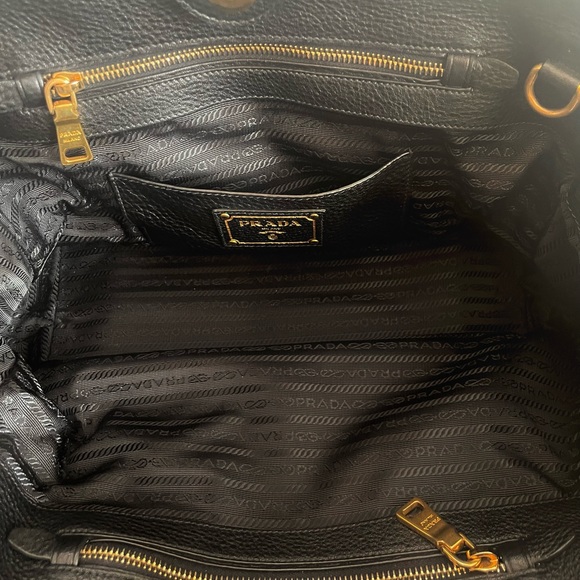 Prada Milano Vitello Daino Leather Tote in Black - Picture 4 of 12